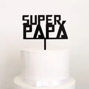 Super Papa acrylic cake topper