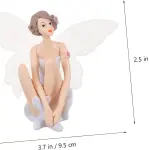 3 pcs White Wings Cute Angel Girl Cake Topper