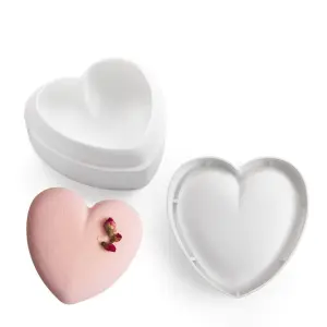 4.7 Inch Heart Silicone Mold for Baking Mousse Cake Mold Chocolate Dessert Mold,Easy Release Non Stick Silicone mould entremet mould