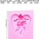 Angel holding violin heart shared silicone mould
