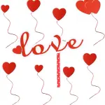 9 pcs love and heart theme Valentine Day cake topper set