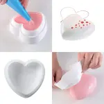 4.7 Inch Heart Silicone Mold for Baking Mousse Cake Mold Chocolate Dessert Mold,Easy Release Non Stick Silicone mould entremet mould