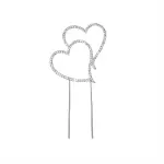 Crystal Alloy Rhinestone Heart Shape Cake Topper