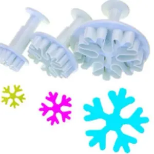 3pcs Snowflake Fondant Cake Decorating Sugarcraft Cutter Plunger set