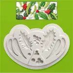 Holly berry leaf christmas silicone mould