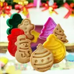 4 pcs Christmas theme cookie cutter plunger set
