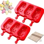 3 Cavities Cute Bunny Silicone Popsicle Mould