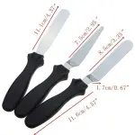 3pcs/set Stainless Steel Cream Spatula Cake Scraper Smoother Palette Knife Cake Decorating (random colour )
