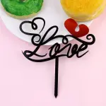 1 pcs black love topper with heart heart