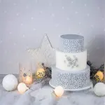 Christmas Snowflake Silicone Fondant Mold for Sugar Resin Cake Border Embossed Textured Mat Cake Embossing Pad Baking Moulds