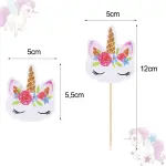 24 pcs Unicorn Pattern for Cake and cupcake Topper Decoration