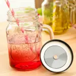 1 pcs Glass Mason Jars With Straw
