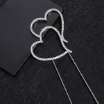Crystal Alloy Rhinestone Heart Shape Cake Topper