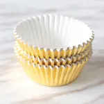 100Pcs Cupcake Cases,Foil Metallic Cupcake Liners Baking Muffin Paper Cups