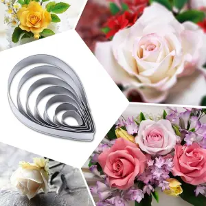 7 Pcs Austin Rose Petal Cutter Set for Fondant & Gumpaste Flower Making