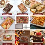 Non Stick Brownie Pan with Dividers 18 Pre-slice Carbon Steel Bakeware Tray with Grips for Oven 12X8X2''