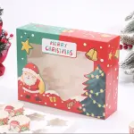 1 PCS 6 cavity Christmas Cupcake Pack Box Muffin Cake Open Window Transparent box