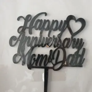 1 Pcs Happy Anniversary Mom and Dad cake topper