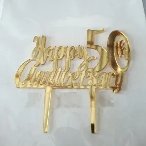 1 Pcs Happy 50th Anniversary cake topper