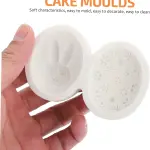 2 cavity Easter egg rabbit texture Silicone Fondant Mould