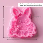 Silicone Mold Rabbit with Flowers Ideal for Resin Plaster