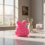 Silicone Mold Rabbit with Flowers Ideal for Resin Plaster