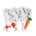 3 cavity Rabbit Easter Silicone Mold