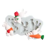 3 cavity Rabbit Easter Silicone Mold