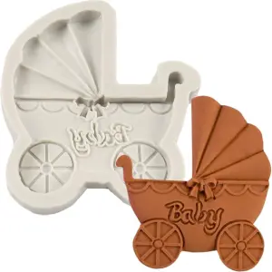 Baby Stroller Pram Silicone Mould for Fondant, Chocolate & DIY Crafts