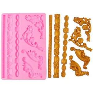 Baroque Reel Embossed Border Silicone Mould for Fondant, Chocolate & DIY Crafts