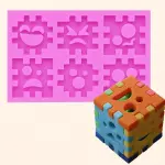 Smiley face multiple expressions puzzle silicone mould