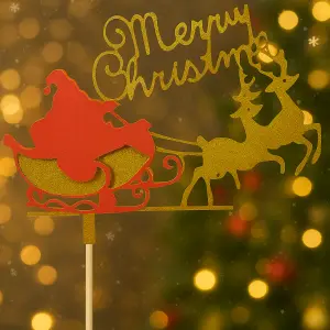 1 pcs Merry Christmas Santa theme cake topper