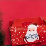 1Pcs 6Cavity Cupcake Box Santa Cupcake Box For Mousse,Pudding,Pastry