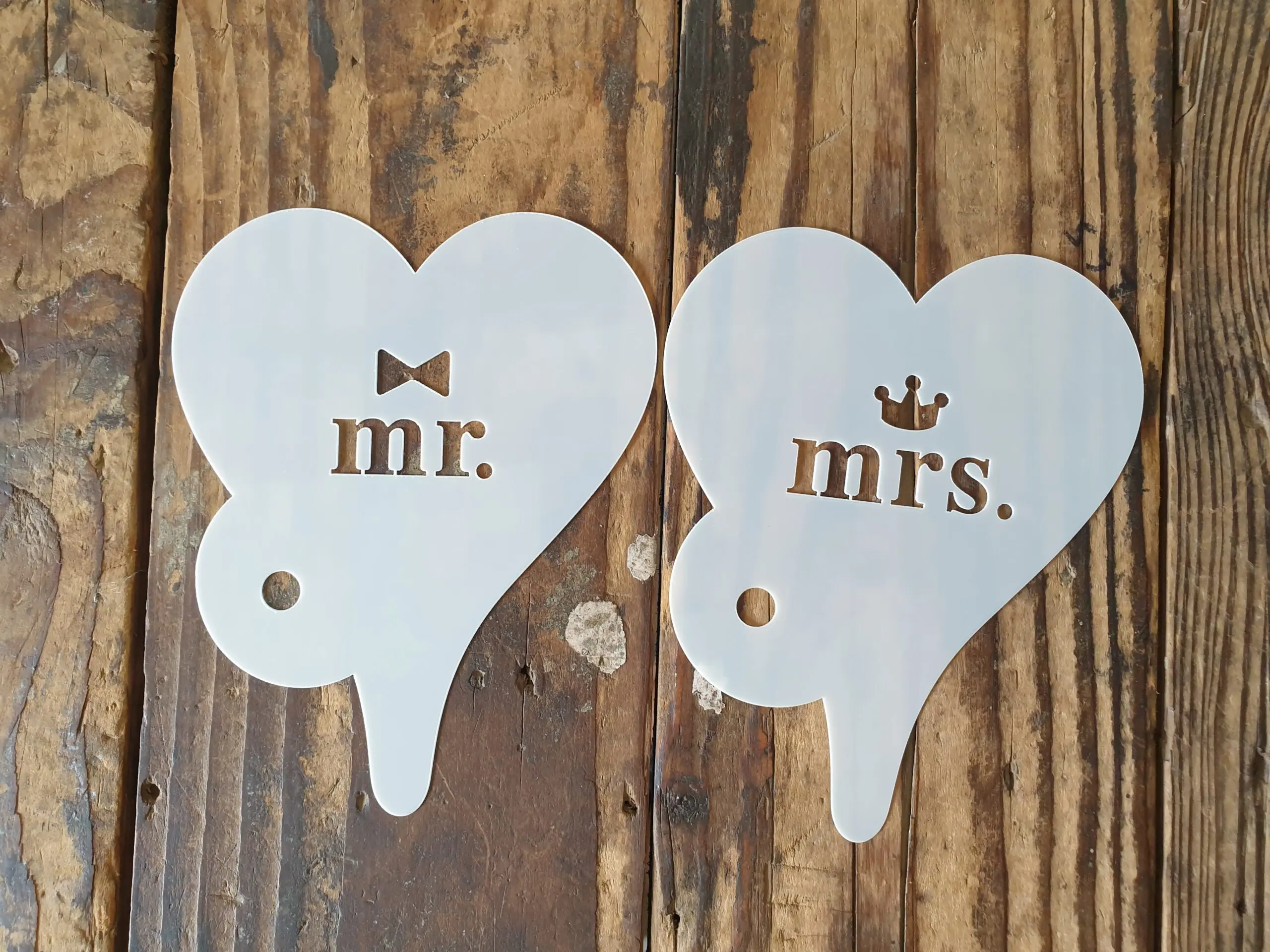2 pcs Mr And Mrs theme Decoration icing Stencils set