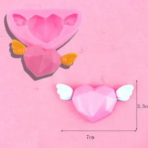 Abstract Heart with wings silicone mould