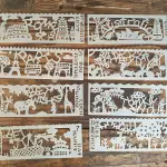 8 pcs Travel Vacation around the world Decoration icing Stencils set