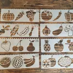 8 pcs Fruits and vegetables Theme Decoration icing Stencils set