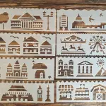8 pcs Architecture Building Theme Decoration icing Stencils set