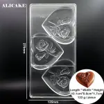 Polcarbonate 3 cavity heart with rose chocolate mould