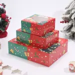 1 PCS 12 cavity Christmas Cupcake Pack Box Muffin Cake Open Window Transparent box