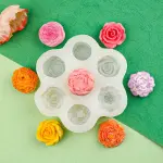 7 Cavity Flower Silicone Mold for Candle & Resin Art | Rose & Peony Mini Flower Mould for DIY Crafts