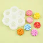 7 Cavity Flower Silicone Mold for Candle & Resin Art | Rose & Peony Mini Flower Mould for DIY Crafts