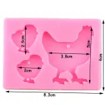 3 Cavity Hen silicone mould