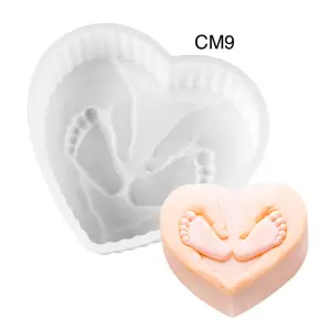 Baby feet heart shaped mousse cake entremet mould