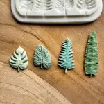 4 cavity tropical leaf silicone mould