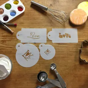 4 pcs Love theme icing stencil