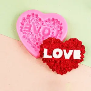 Love Floral Heart silicone mould