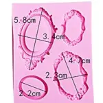4 Cavity Detailed Vintage Frame theme silicone mould