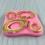 4 Cavity Detailed Vintage Frame theme silicone mould