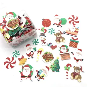 10 pcs mixed Edible Christmas theme decor for cake and cupcakes